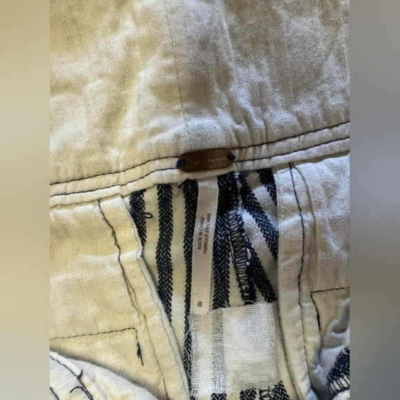 Free People Frankie High Rise Striped Skinny Size 8 Blue/Cream Women EUC - Picture 10 of 11